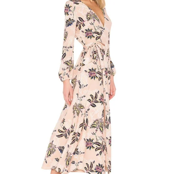 TJD pink floral wrap maxi dress - Picture 1 of 3